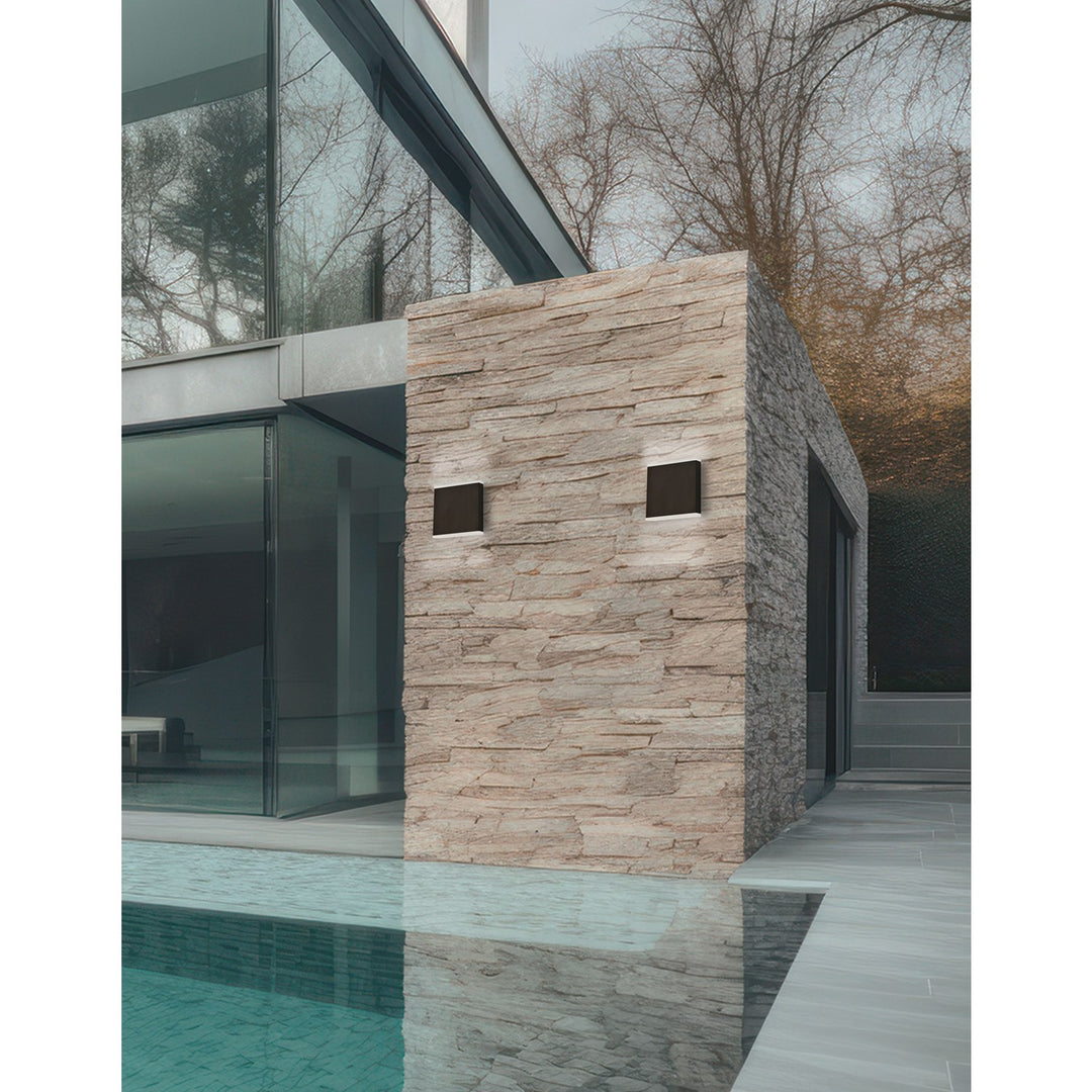 15W Led Outdoor Wall Sconce, Matte Black With Frosted Acrylic Diffuser