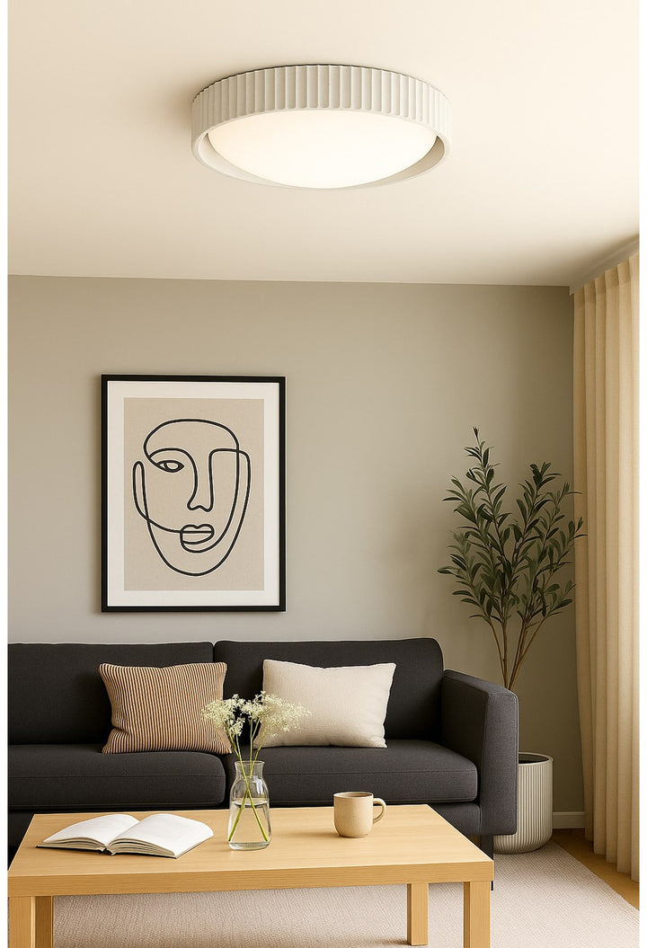 37W Flush Mount, Matte White 3 Colour Change Temperature