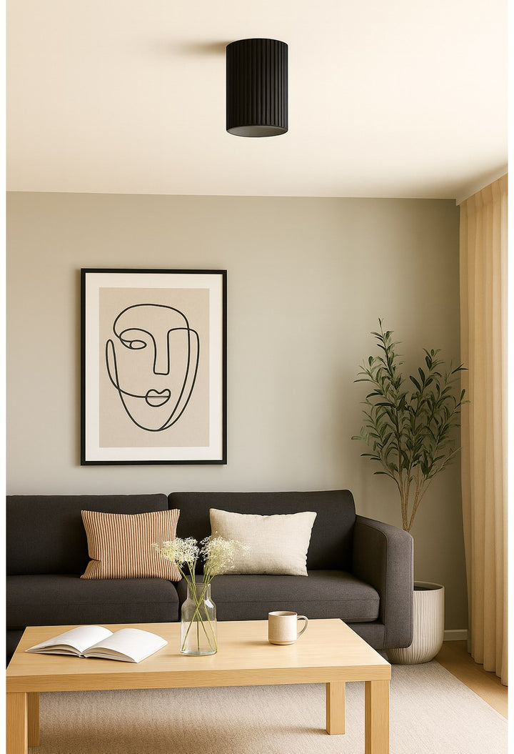 15W Flush Mount, Matte Black 3 Colour Change Temperature