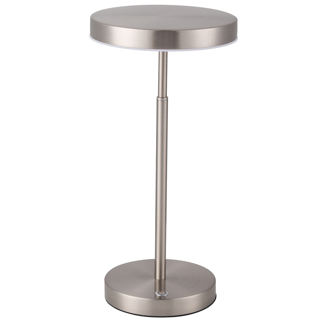 10W Table Lamp, Satin Nickel W/ White Acrylic Diffuser by Dainolite