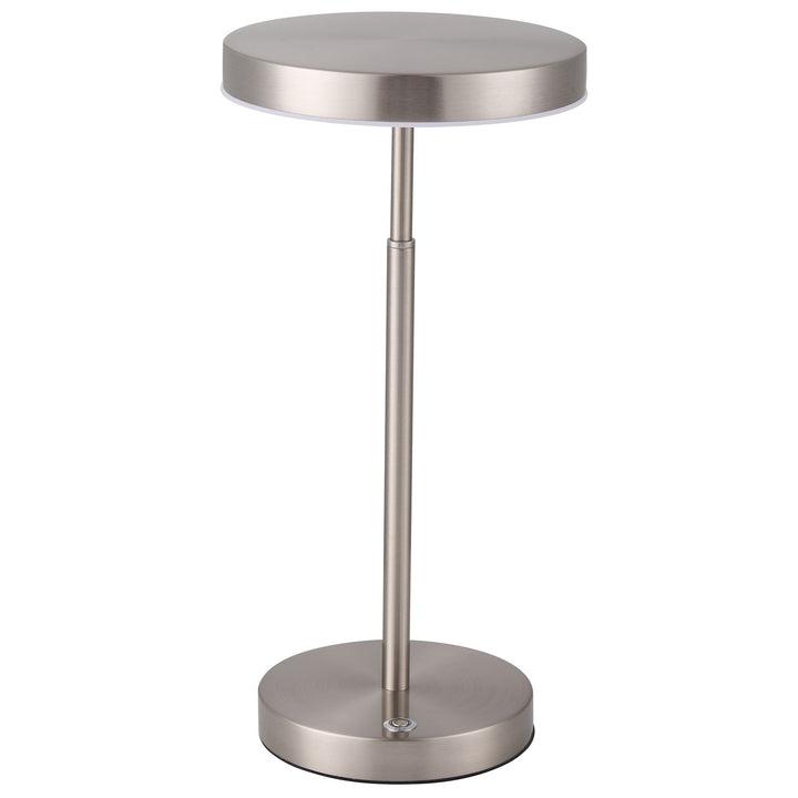 10W Table Lamp, Satin Nickel W/ White Acrylic Diffuser by Dainolite