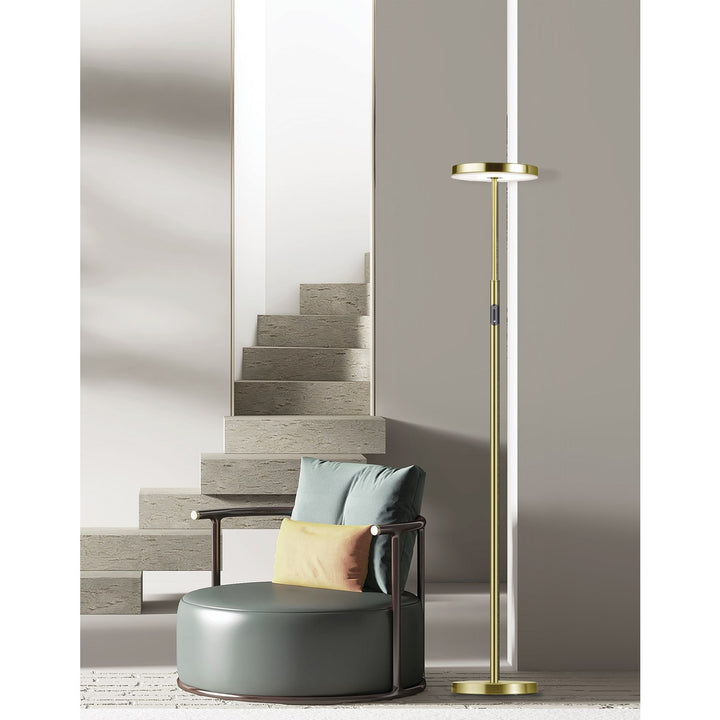 30W Floor Lamp In Polished Chrome W/ White Acrylic Diffuser