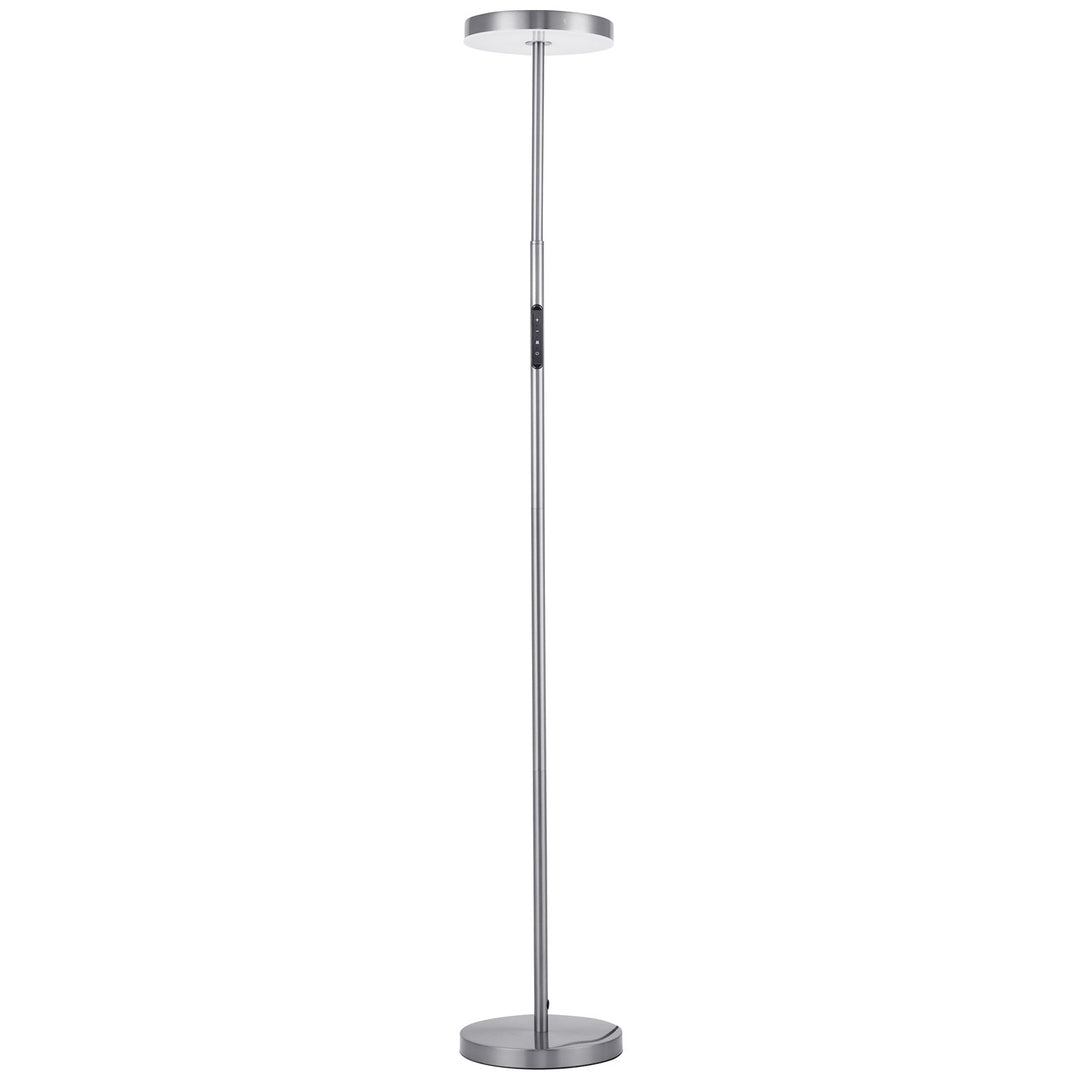 30W Floor Lamp Satin Nickel With White Acrylic Diffuser by Dainolite