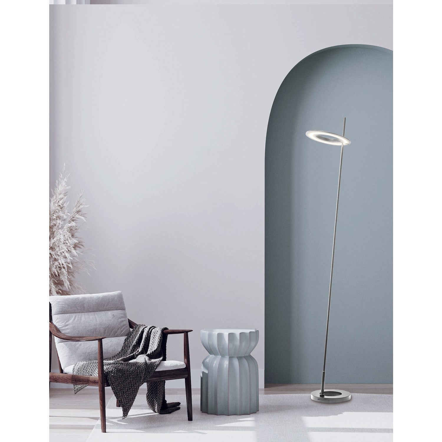20W Floor Lamp Satin Chrome