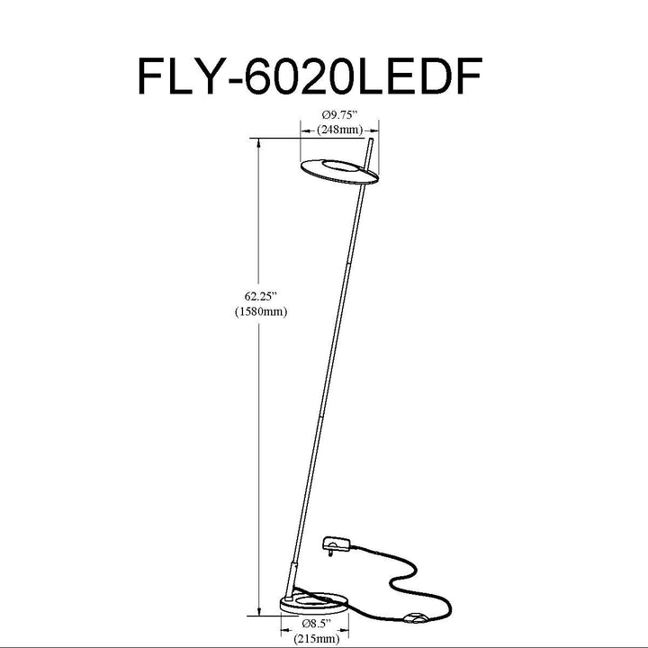 20W Floor Lamp Satin Chrome
