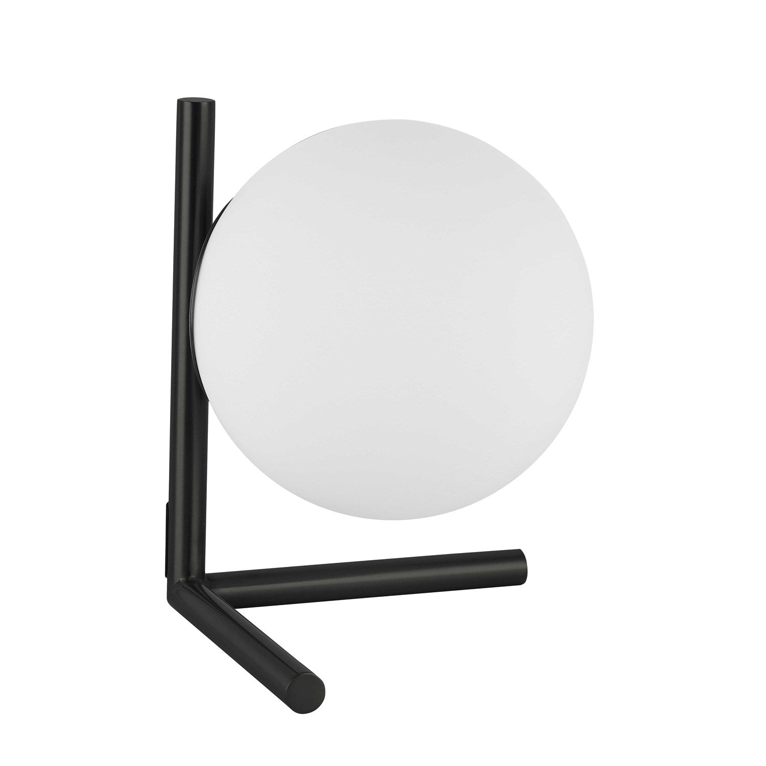 1 Light Incandescent Table Lamp, Matte Black W/ Opal Glass by Dainolite