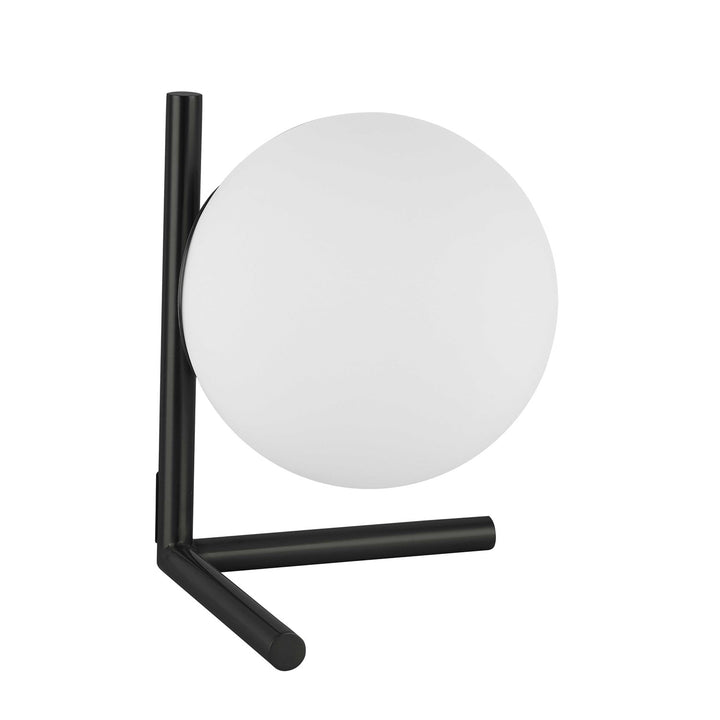 1 Light Incandescent Table Lamp, Matte Black W/ Opal Glass by Dainolite