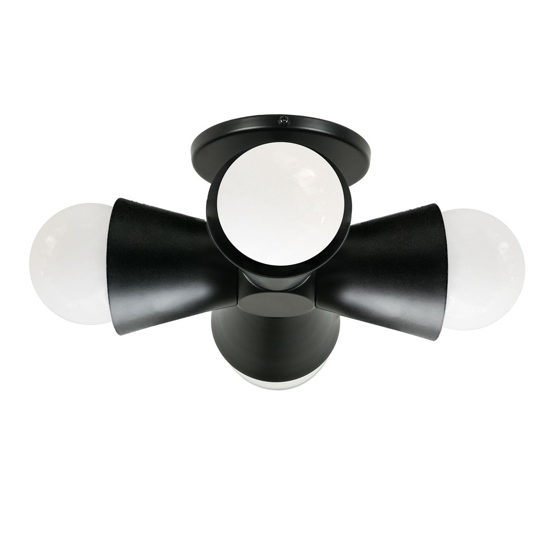 4 Light Incandescent Flush Mount Matte Black by Dainolite