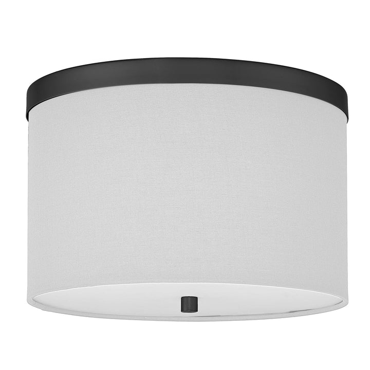 2 Light Flush Mount Matte Black With White Shade by Dainolite