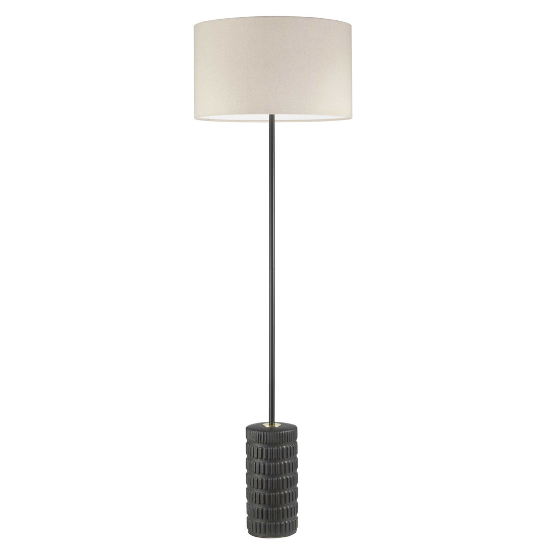 1 Light Incandescent Floor Lamp Matte Black With Black Gold Shade by Dainolite