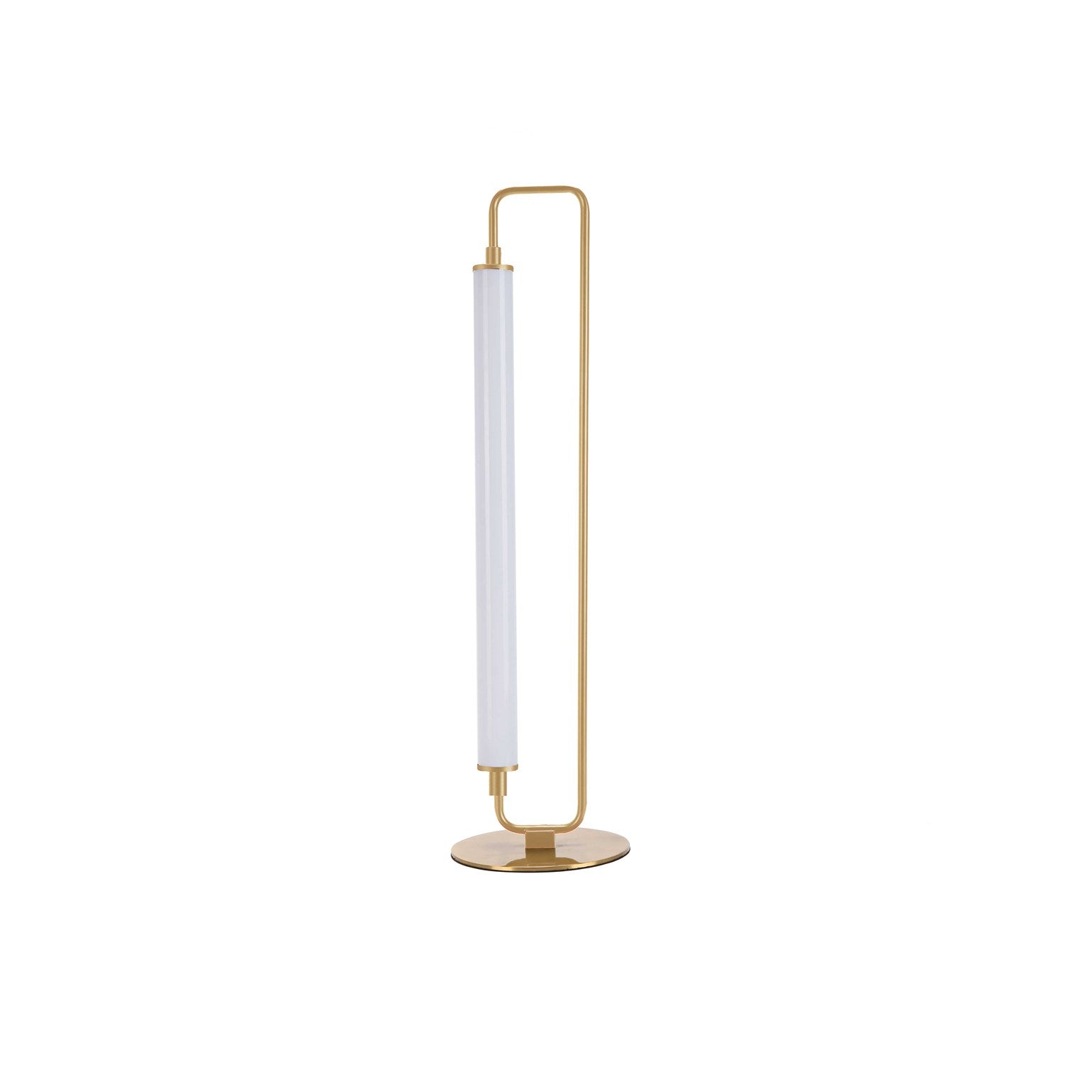 1 Light Led  Table Lamp Aged Brass W/ White Acrylic by Dainolite