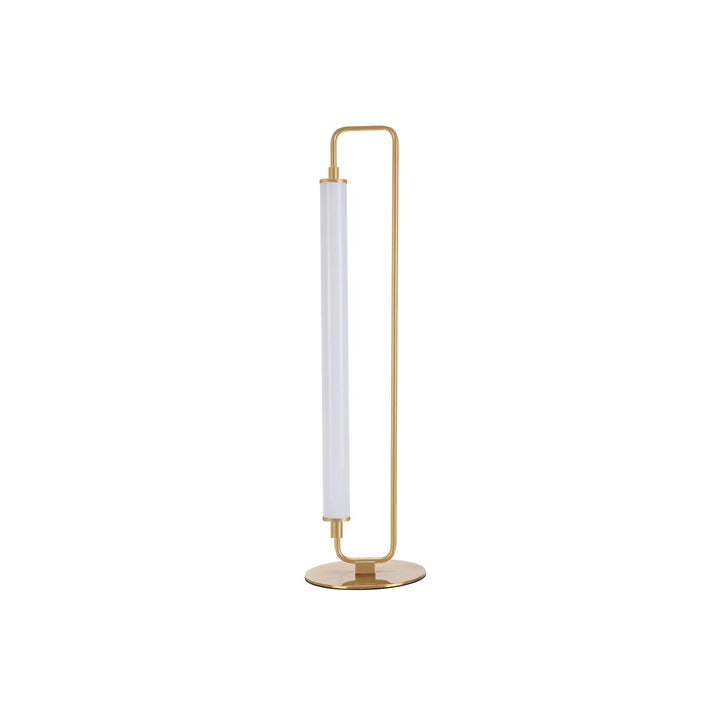 1 Light Led  Table Lamp Aged Brass W/ White Acrylic by Dainolite