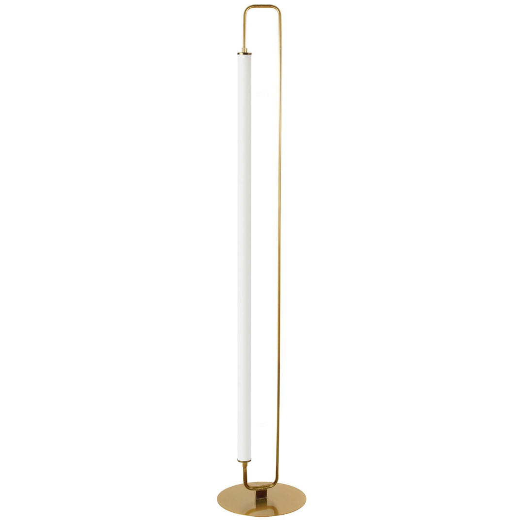 1 Light Led  Floor Lamp Aged Brass W/ White Acrylic by Dainolite