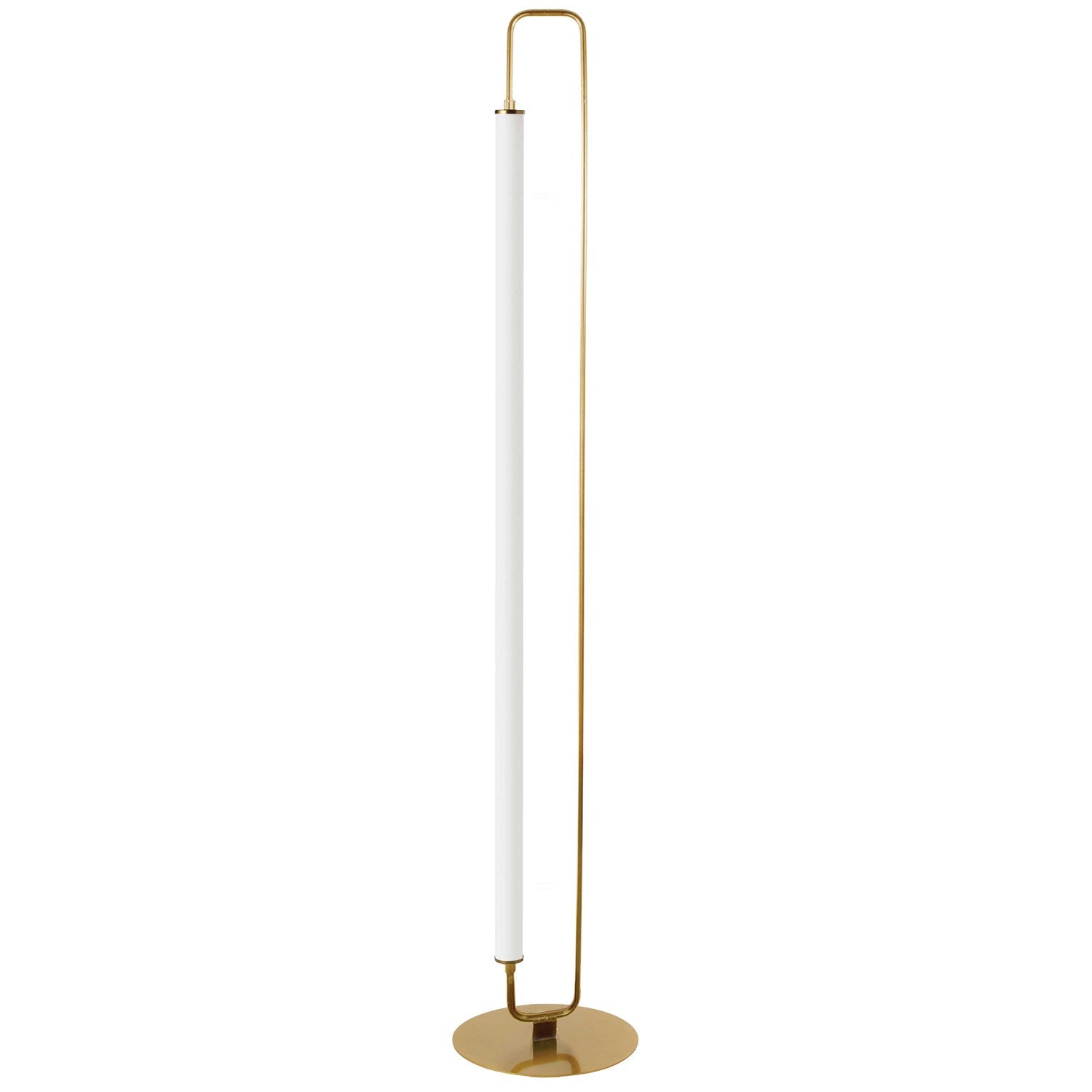 1 Light Led  Floor Lamp Aged Brass W/ White Acrylic by Dainolite