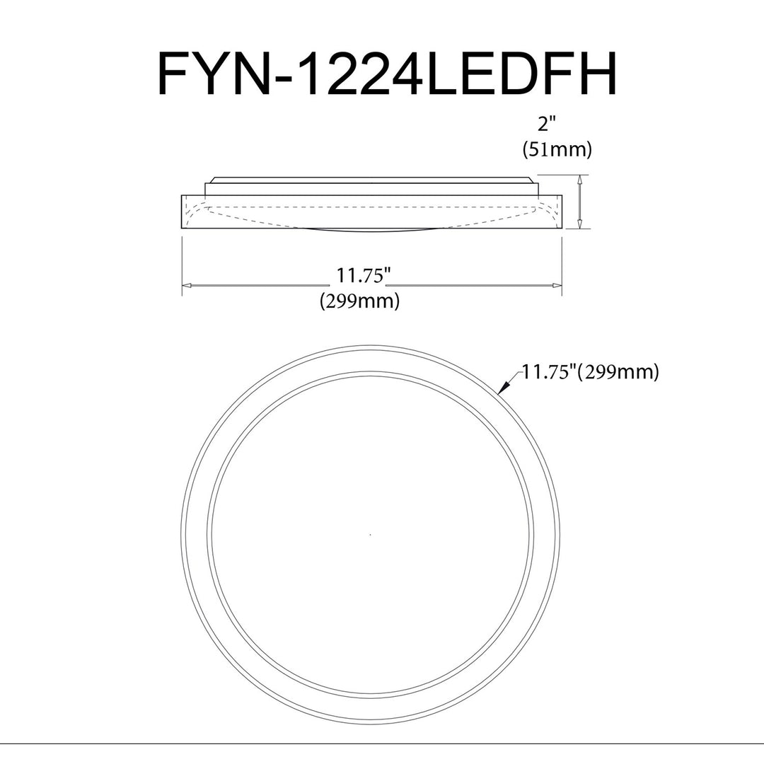 24W 3Cct Flush Mount Sandy Black With White Diffuser