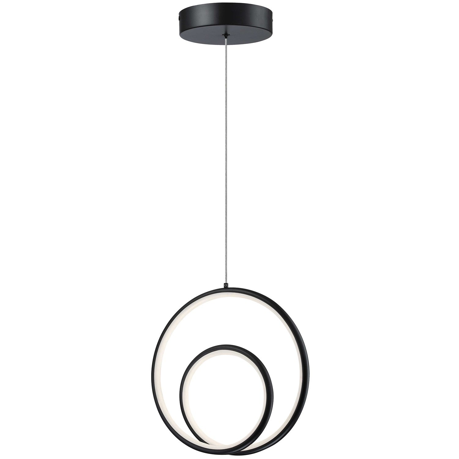 22W Pendant, Matte Black W/ White Silicone Diffuser by Dainolite