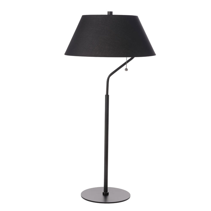 1 Light Matte Black Table Lamp With Black Shade by Dainolite