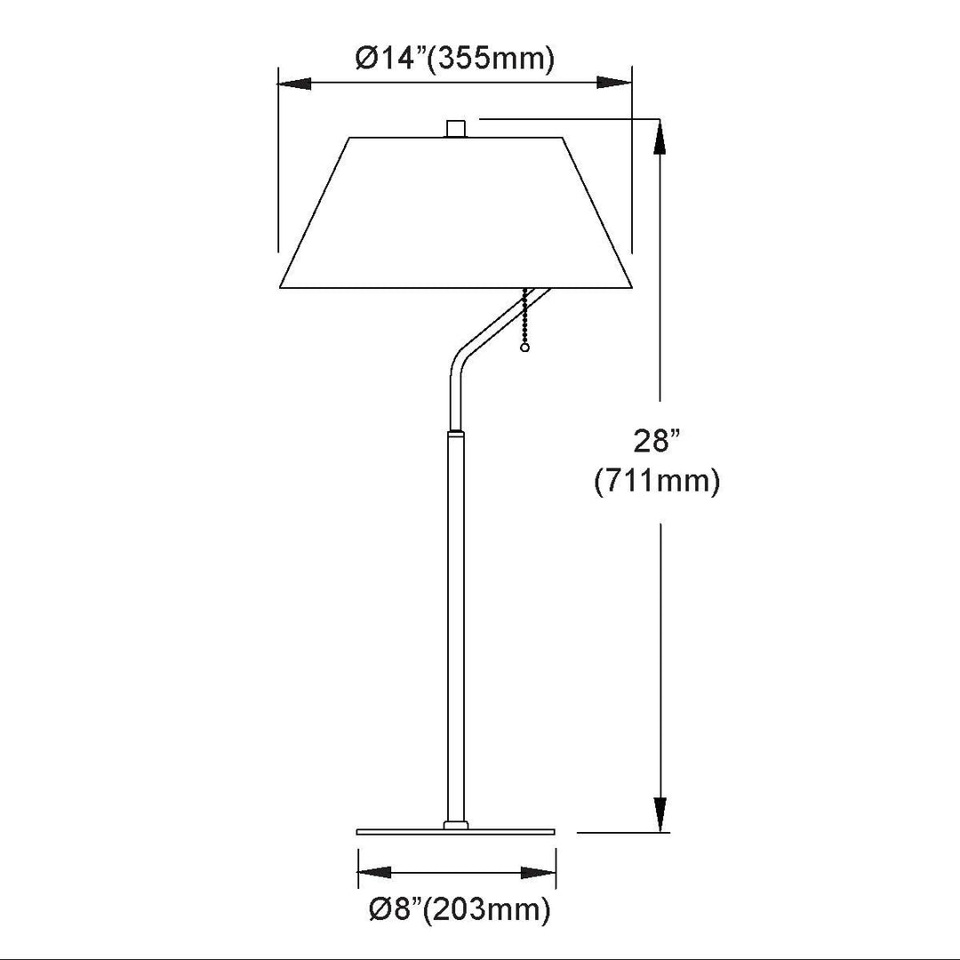 1 Light Matte Black Table Lamp With Black Shade