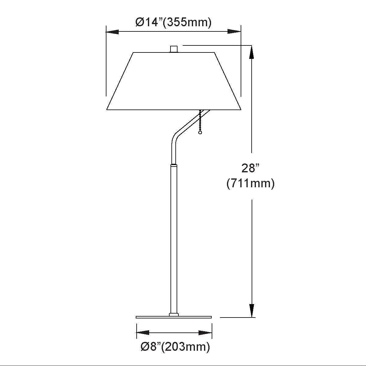 1 Light Matte Black Table Lamp With Black Shade