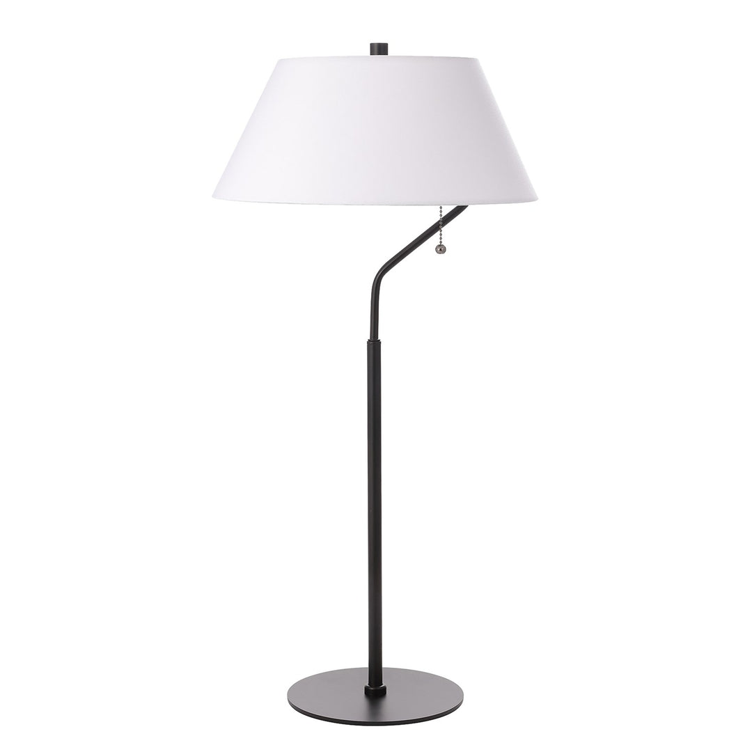 1 Light Matte Black Table Lamp With White Shade by Dainolite