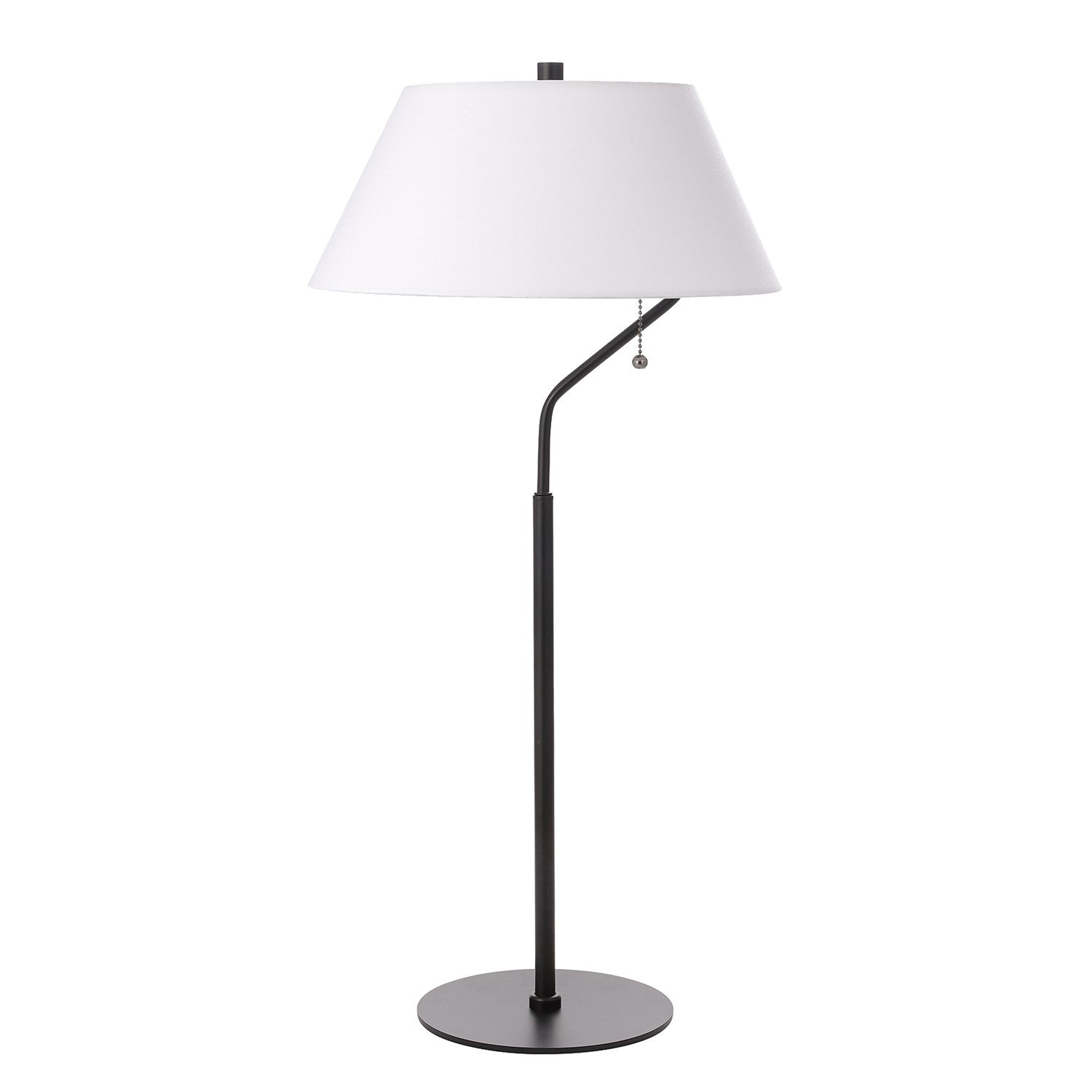 1 Light Matte Black Table Lamp With White Shade by Dainolite