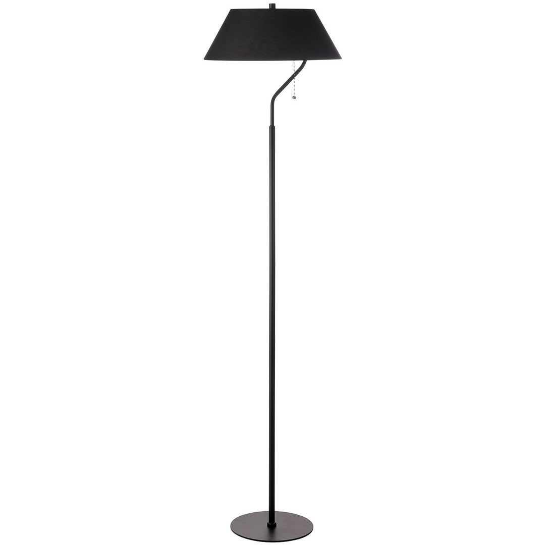 1 Light Matte Black Floor Lamp With Black Shade by Dainolite