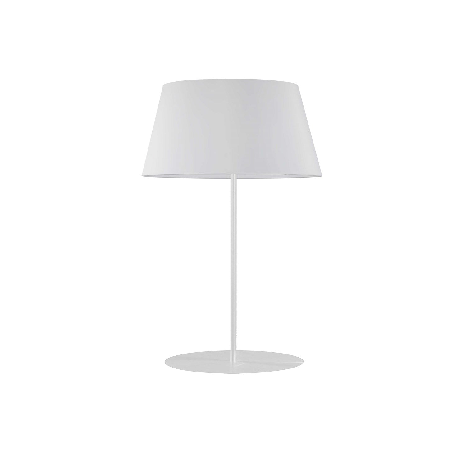 1 Light Incandescent Round Base Table Lamp Matte Black With White Shade by Dainolite