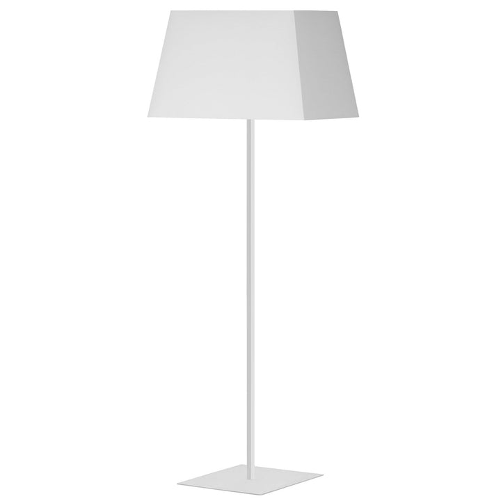 1 Light Incandescent Square Base Floor Lamp Matte White With White Shade by Dainolite