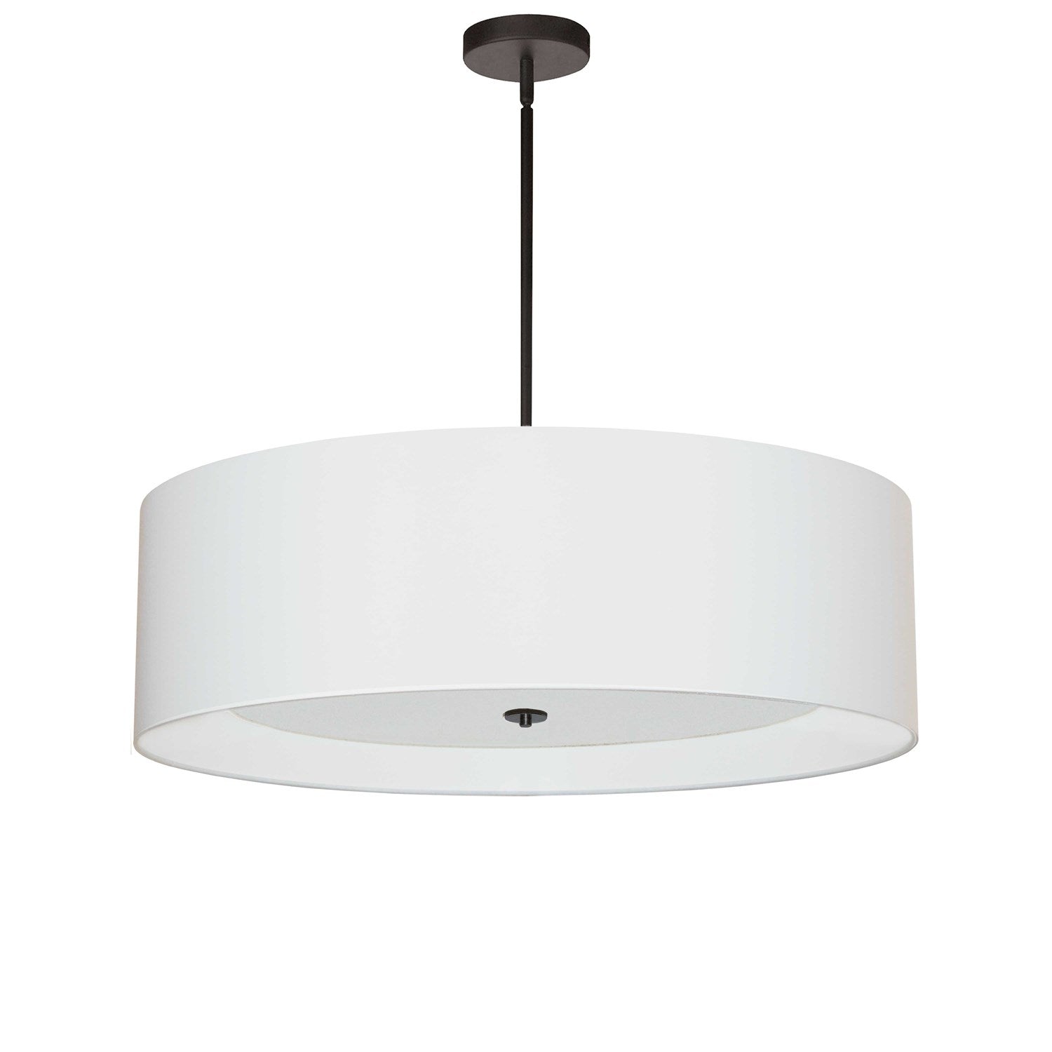 4 Light Incandescent Pendant Matte Black White Shade With White Diffuser by Dainolite