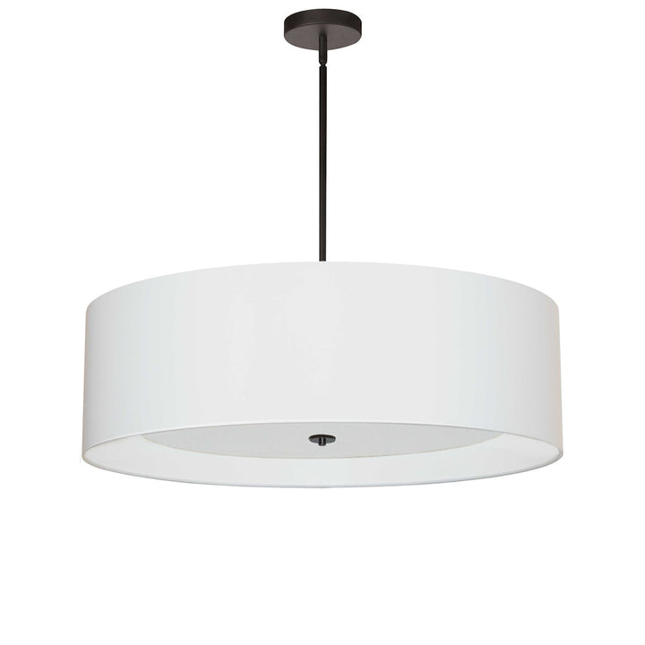 4 Light Incandescent Pendant Matte Black White Shade With White Diffuser by Dainolite