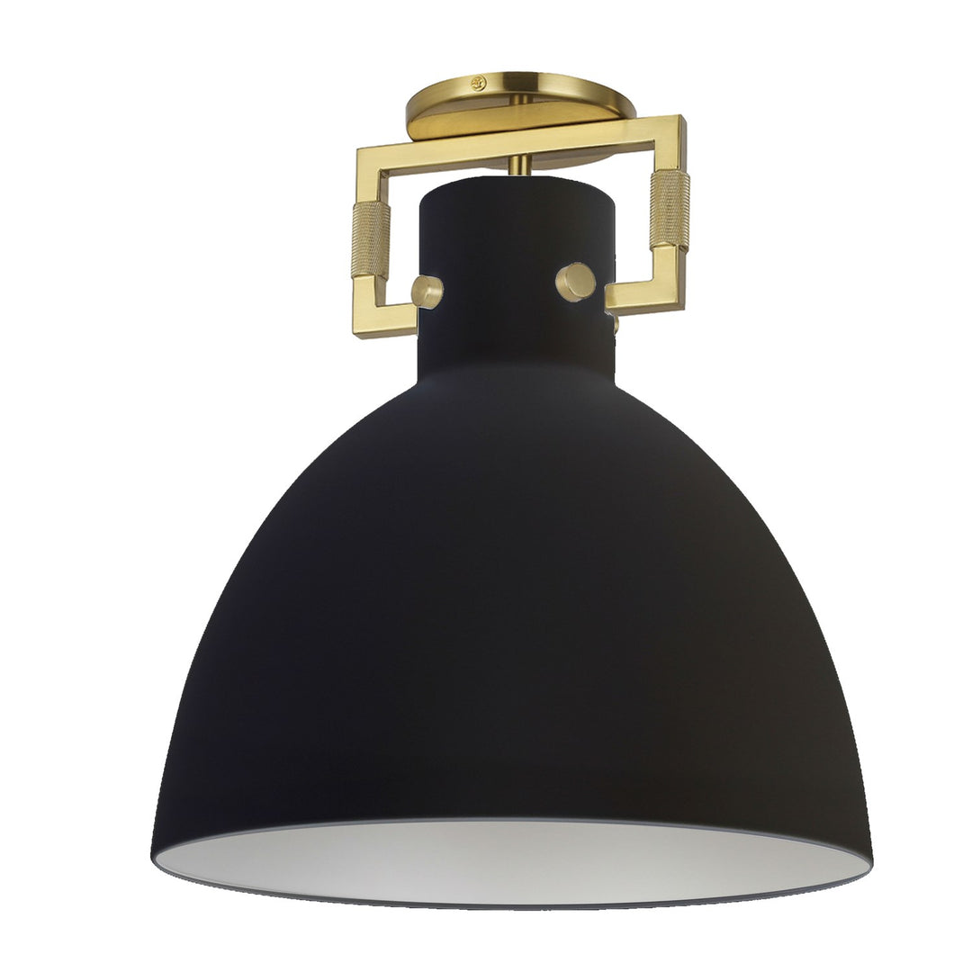 1 Light Incandescent  Semi-Flush Mount Matte Black W/ A Matte Black Shade by Dainolite