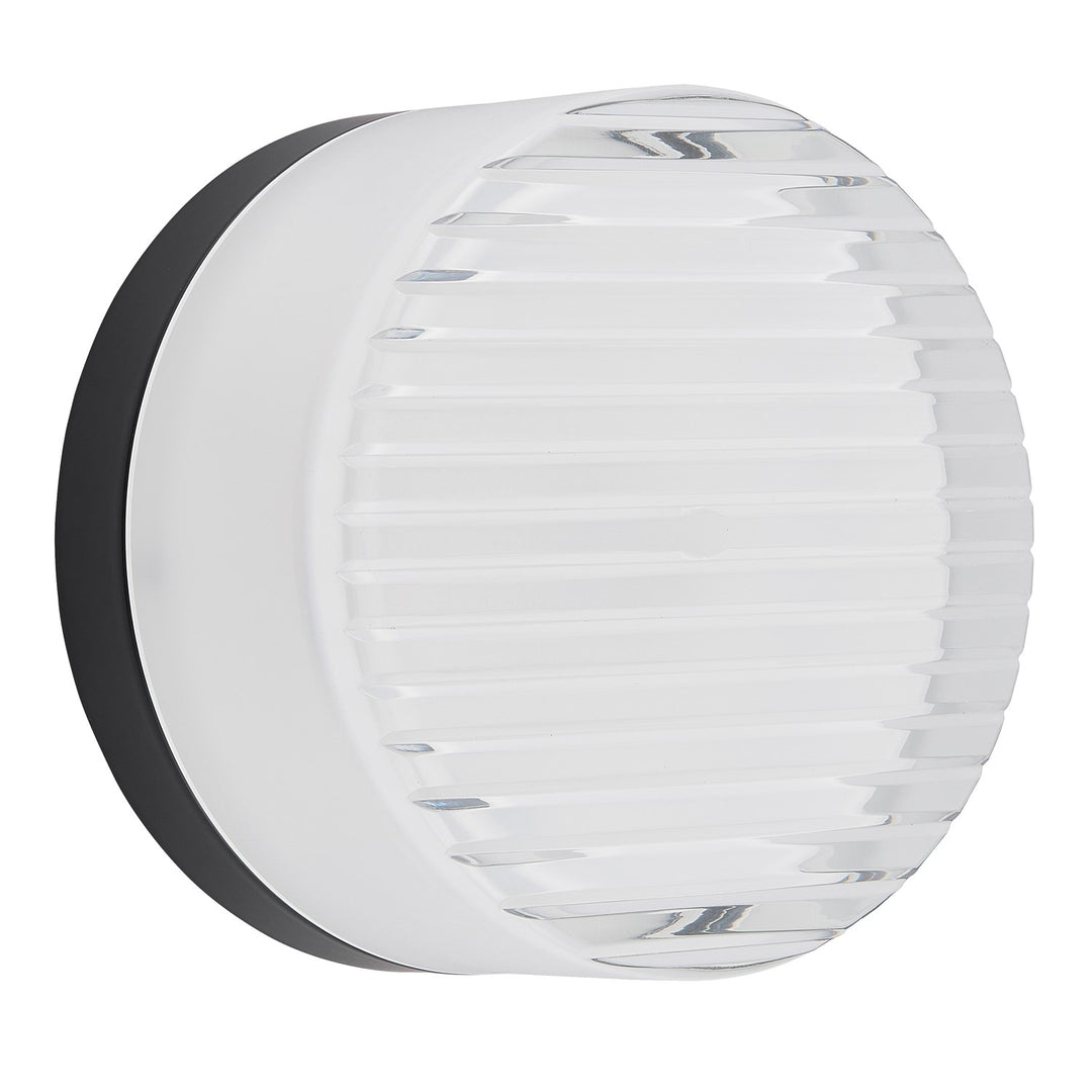 15W Outdoor Wall Sconce, Matte Black W/ Clear & Frosted Glass by Dainolite