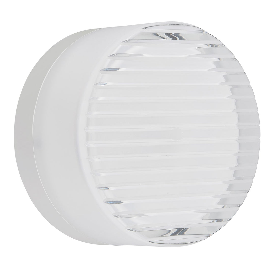 15W Outdoor Wall Sconce, Matte White W/ Clear & Frosted Glass by Dainolite
