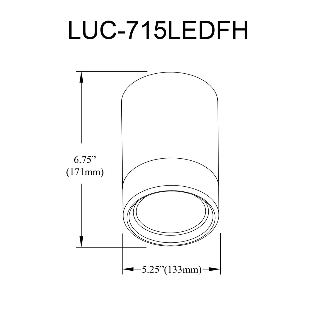 15W Flush Mount In Aged Brass W/ Clear & Frosted Acrylic Diffuser