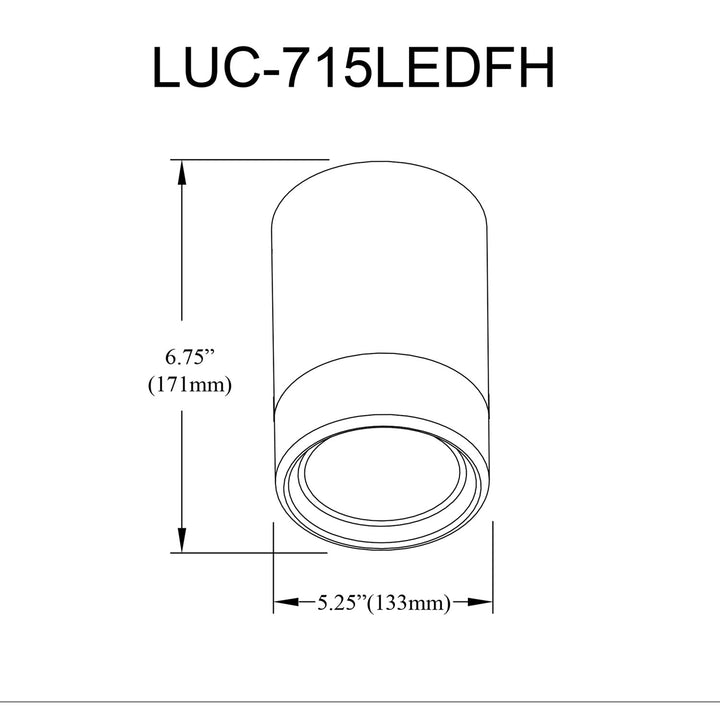 15W Flush Mount In Aged Brass W/ Clear & Frosted Acrylic Diffuser