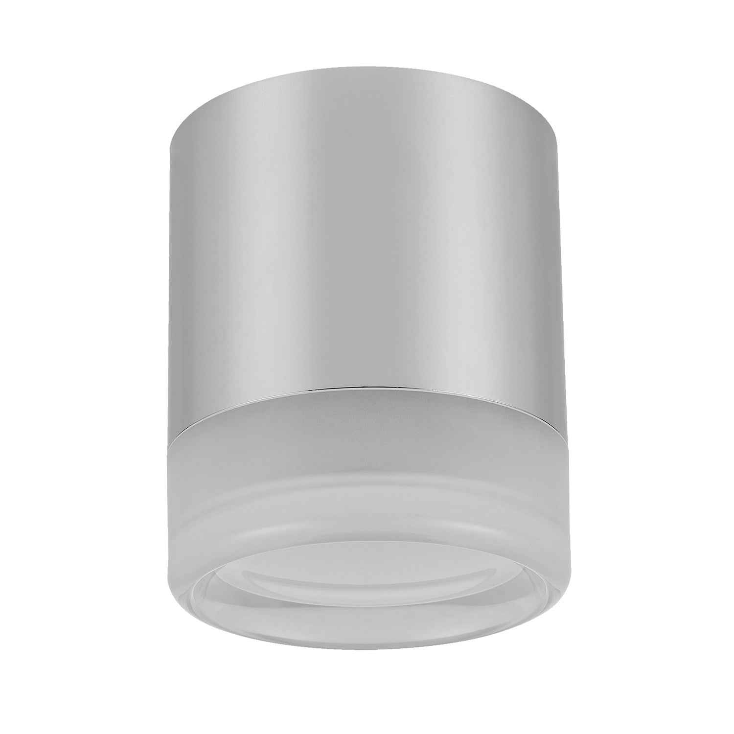15W Flush Mount In Polished Chrome W/ Clear & Frosted Acrylic Diffuser by Dainolite