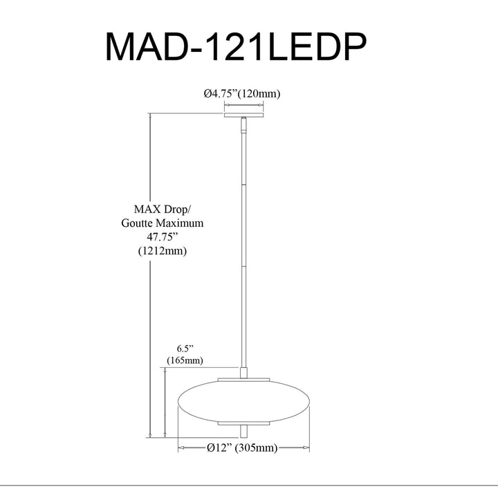 15W Flush Mount In Polished Chrome W/ Clear & Frosted Acrylic Diffuser