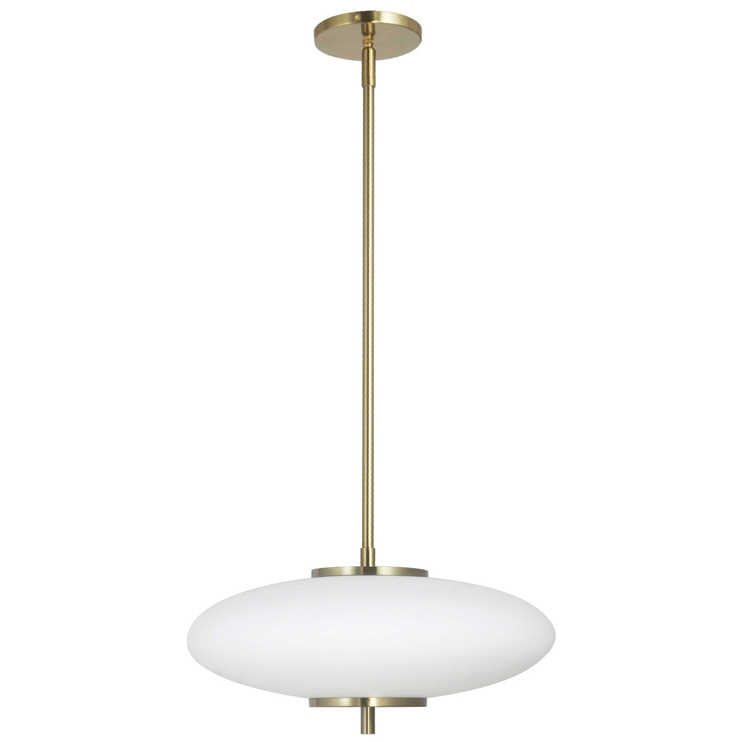24W Led  Pendant Aged Brass W/ White Glass by Dainolite