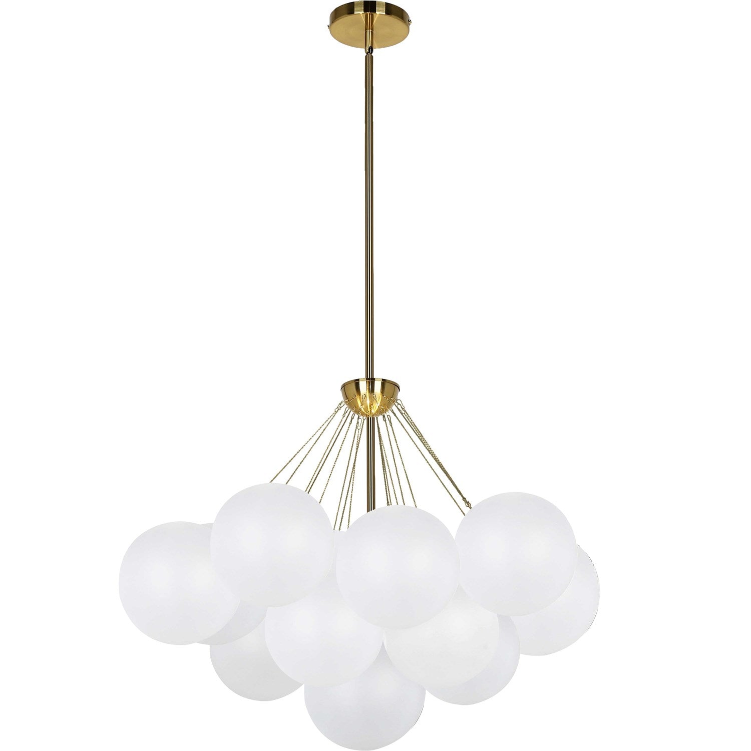 4 Light Aged Brass Chandelier W/ Frosted Glass by Dainolite