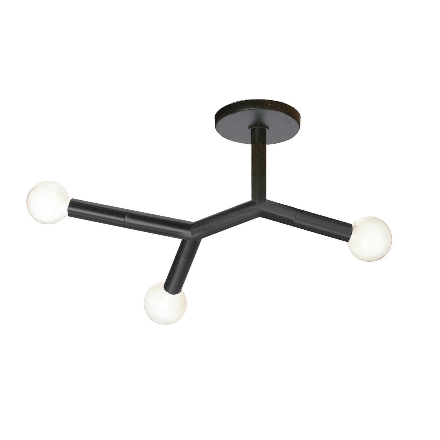3 Light Semi-Flush In Matte Black by Dainolite