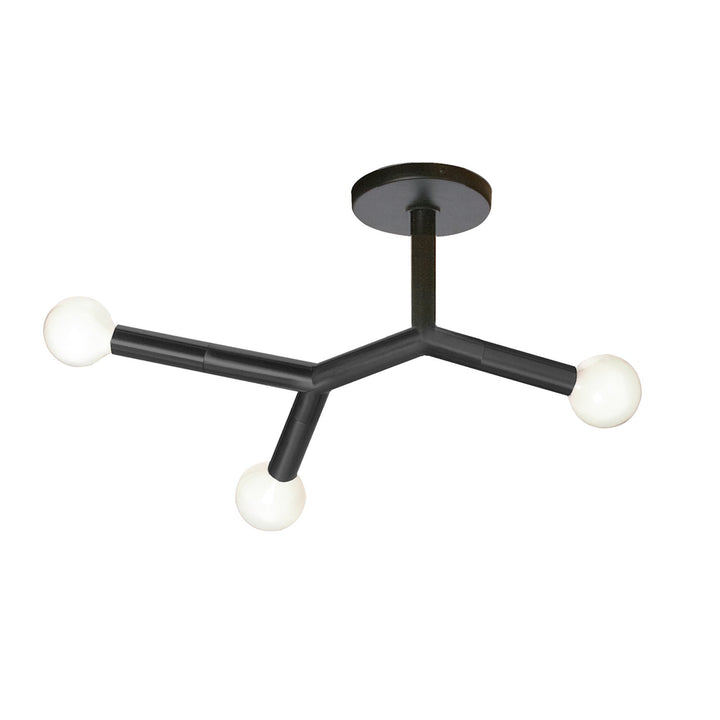 3 Light Semi-Flush In Matte Black by Dainolite