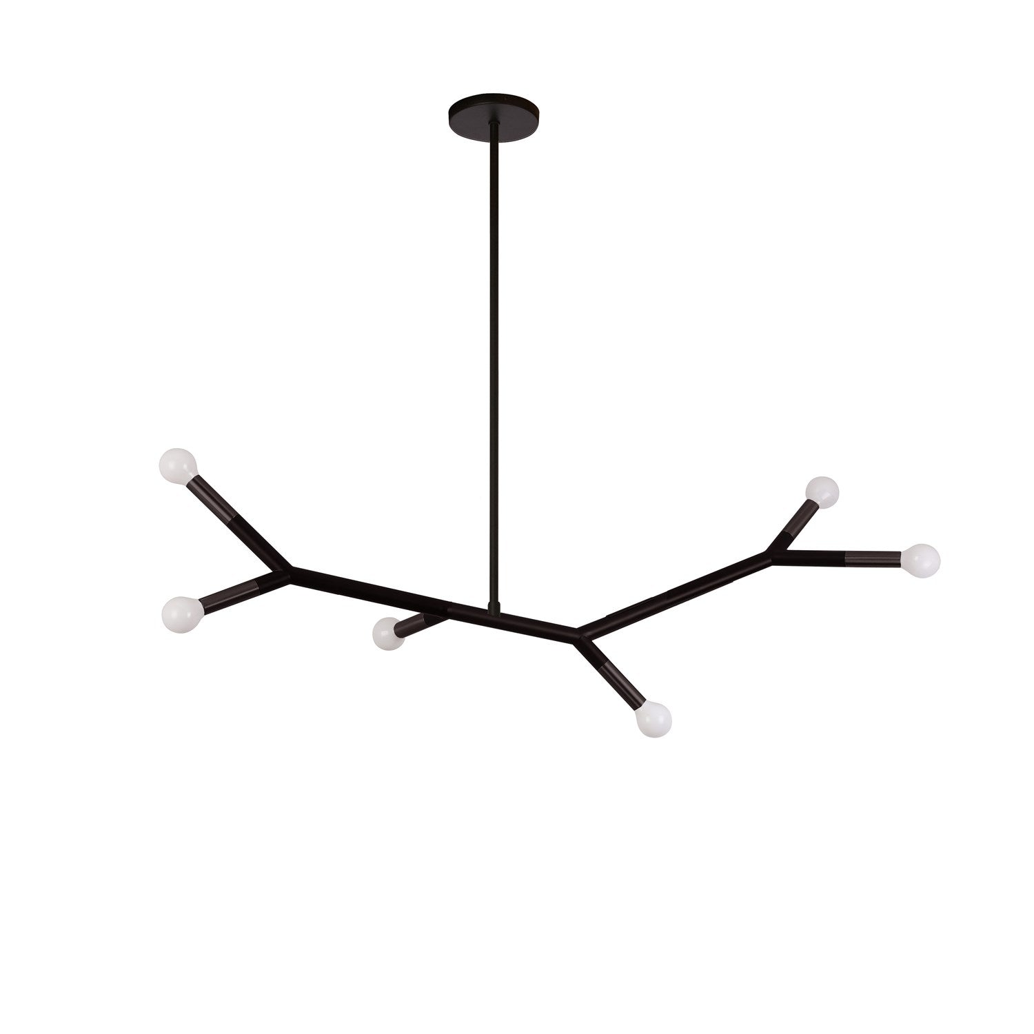6 Light Horizontal Pendant In Matte Black by Dainolite