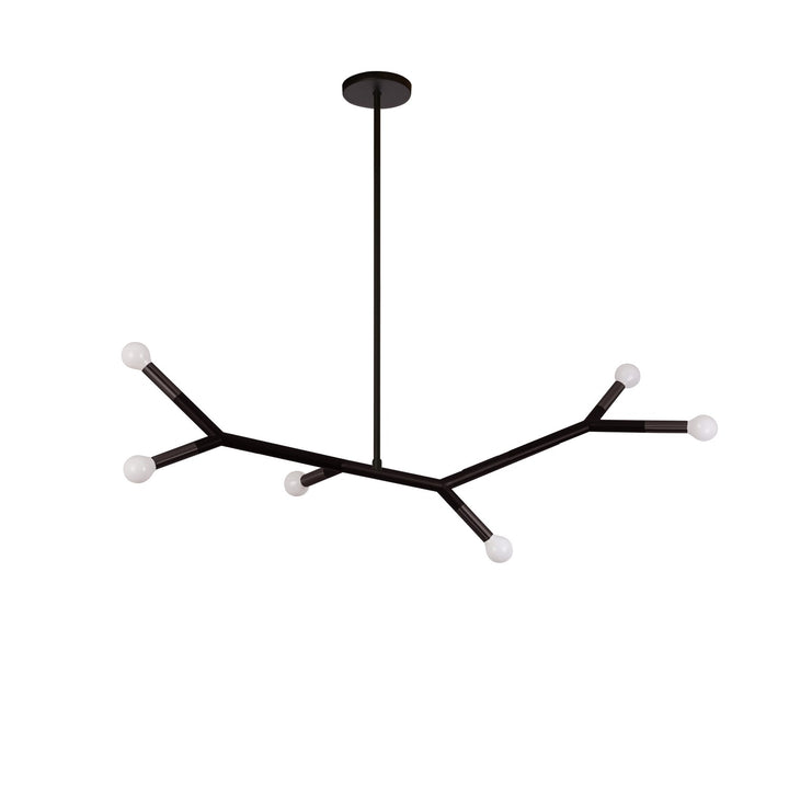 6 Light Horizontal Pendant In Matte Black by Dainolite