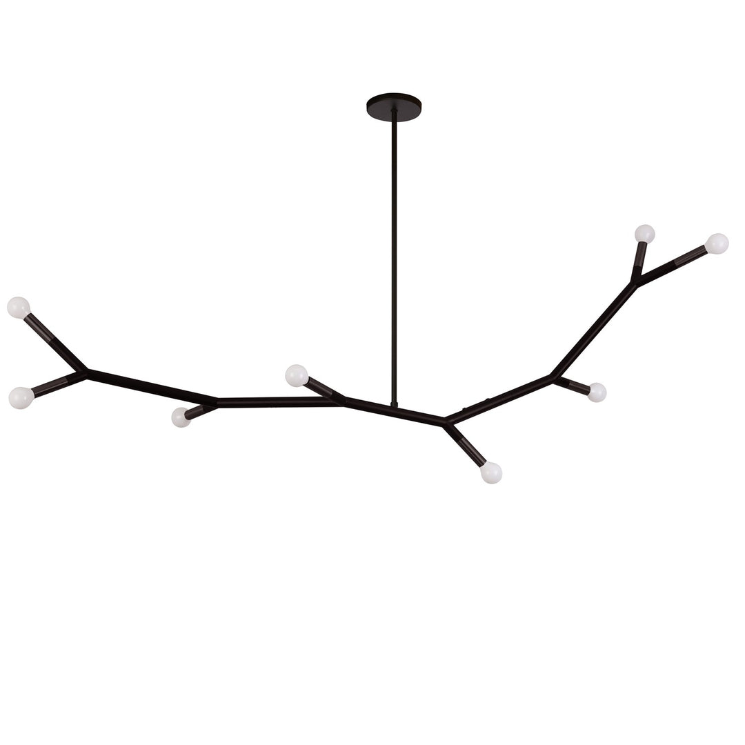 8 Light Incandescent Horizontal Pendant Matte Black by Dainolite