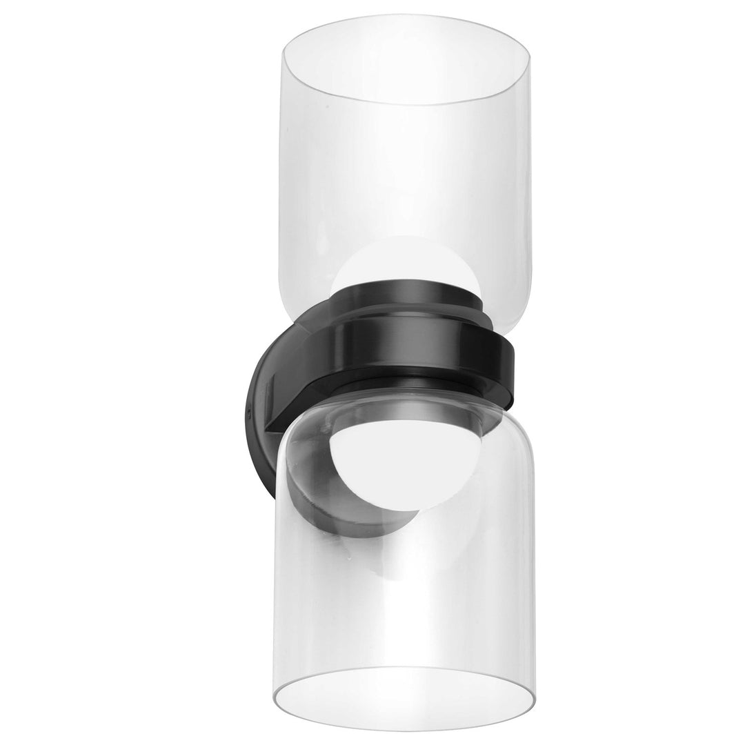10W Led  Wall Sconce Matte Black W/ Clear Glass by Dainolite