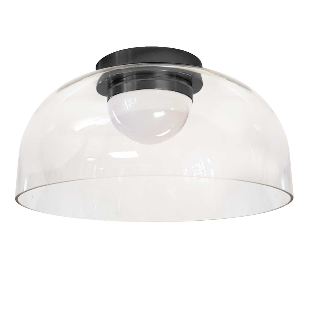 10W Led  Flush Mount Matte Black W/ Clear Glass by Dainolite