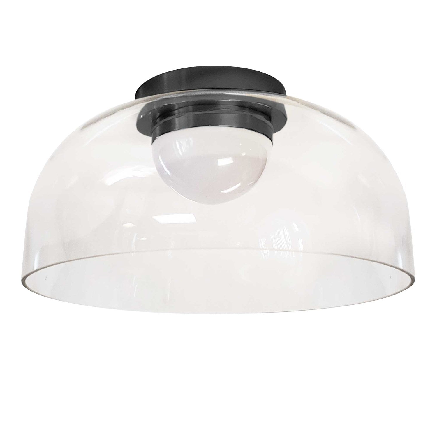 10W Led  Flush Mount Matte Black W/ Clear Glass by Dainolite