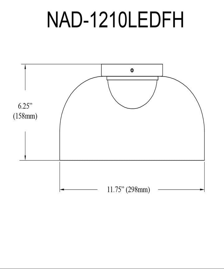 10W Led  Flush Mount Matte Black W/ Clear Glass
