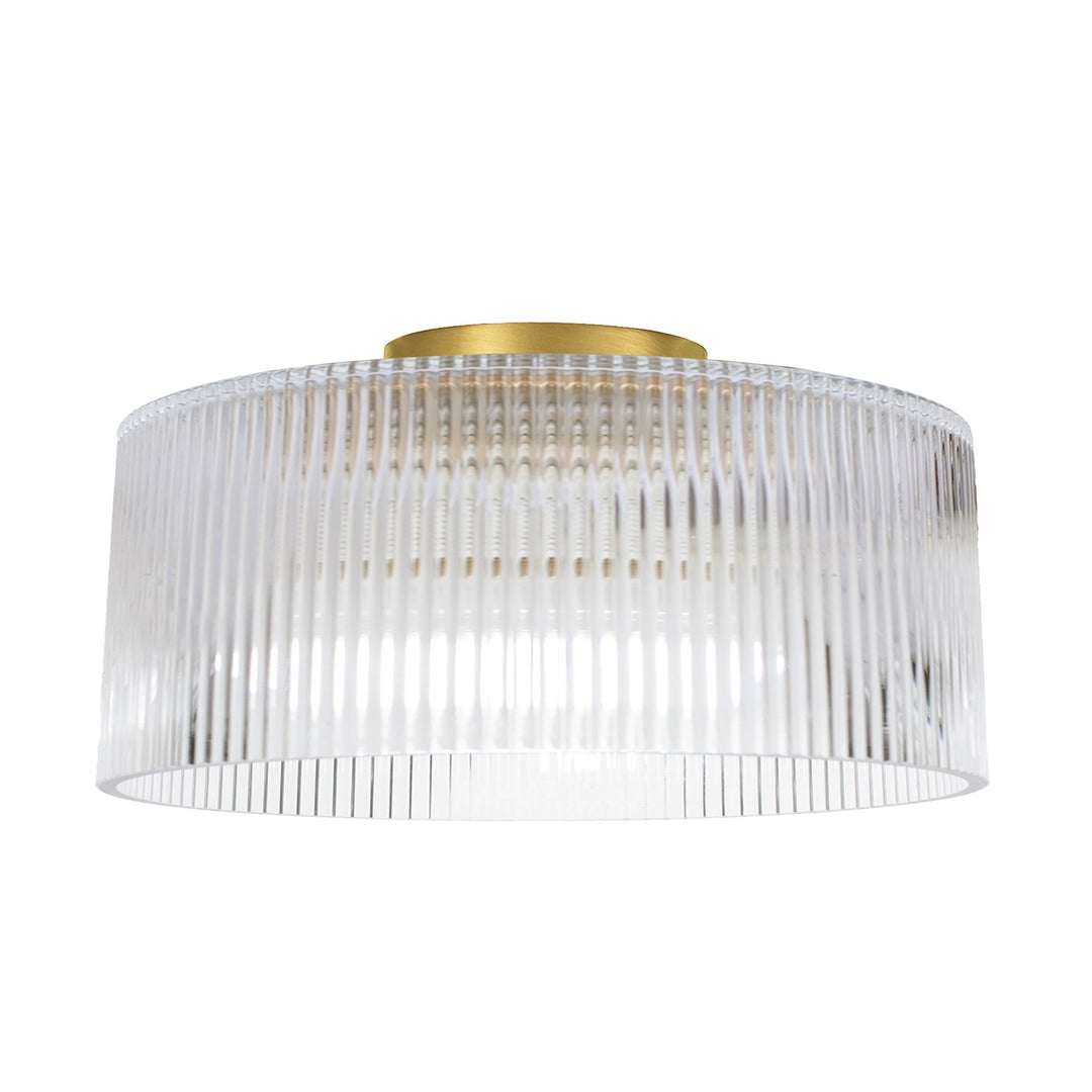 1 Light Flush Mount In Aged Brass W/ Fluted Glass by Dainolite