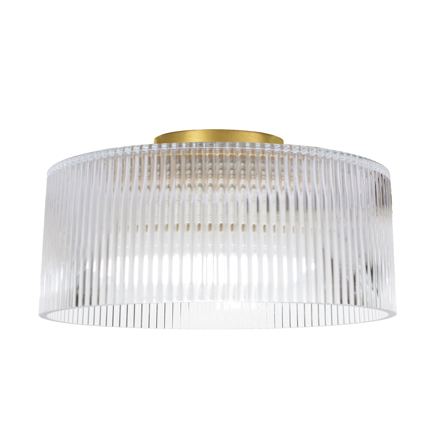 1 Light Flush Mount In Aged Brass W/ Fluted Glass by Dainolite